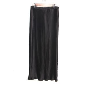 NEW Flint & Moss Accordion Pleat Maxi Skirt Black Size XL